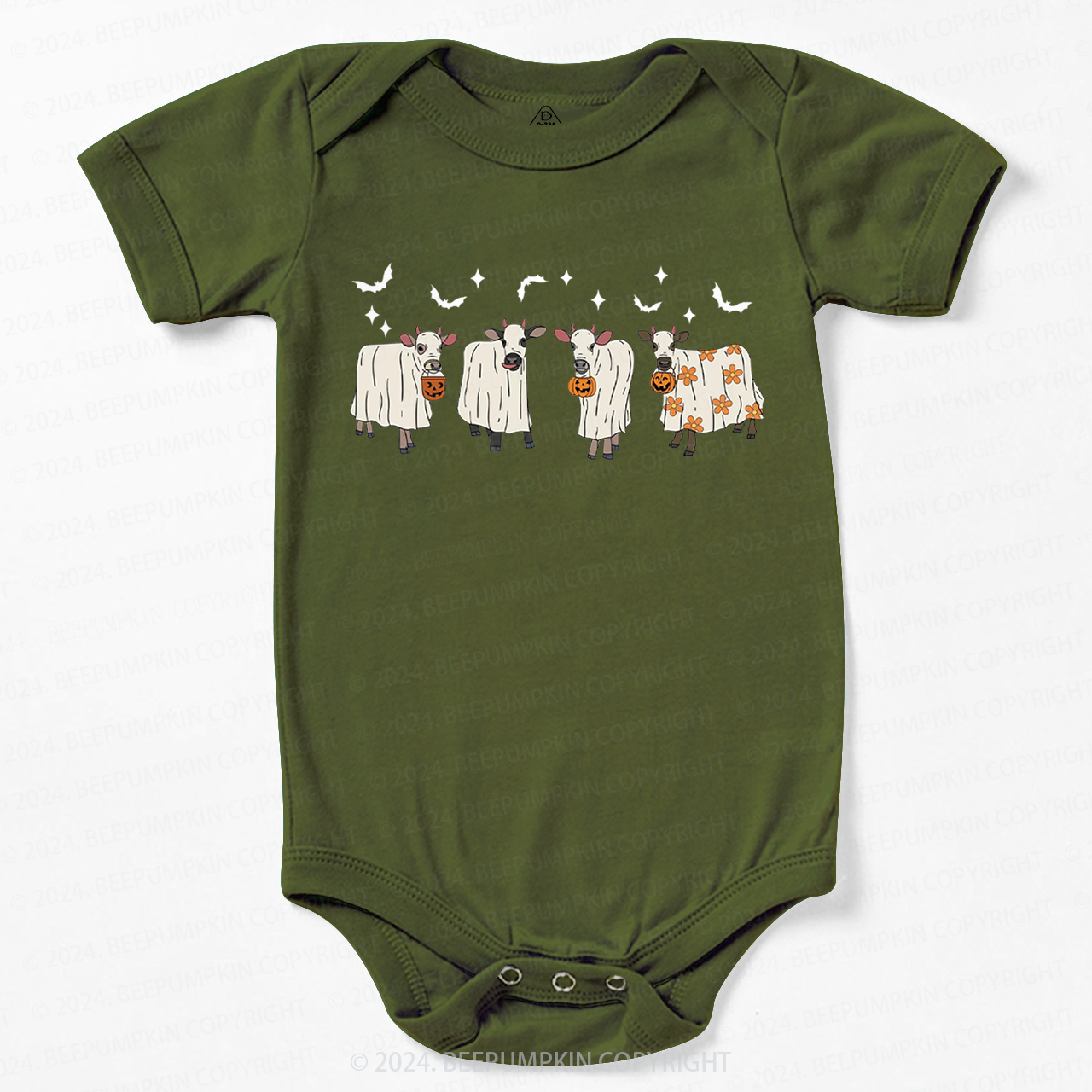 Halloween Ghost Cows Baby Bodysuits 