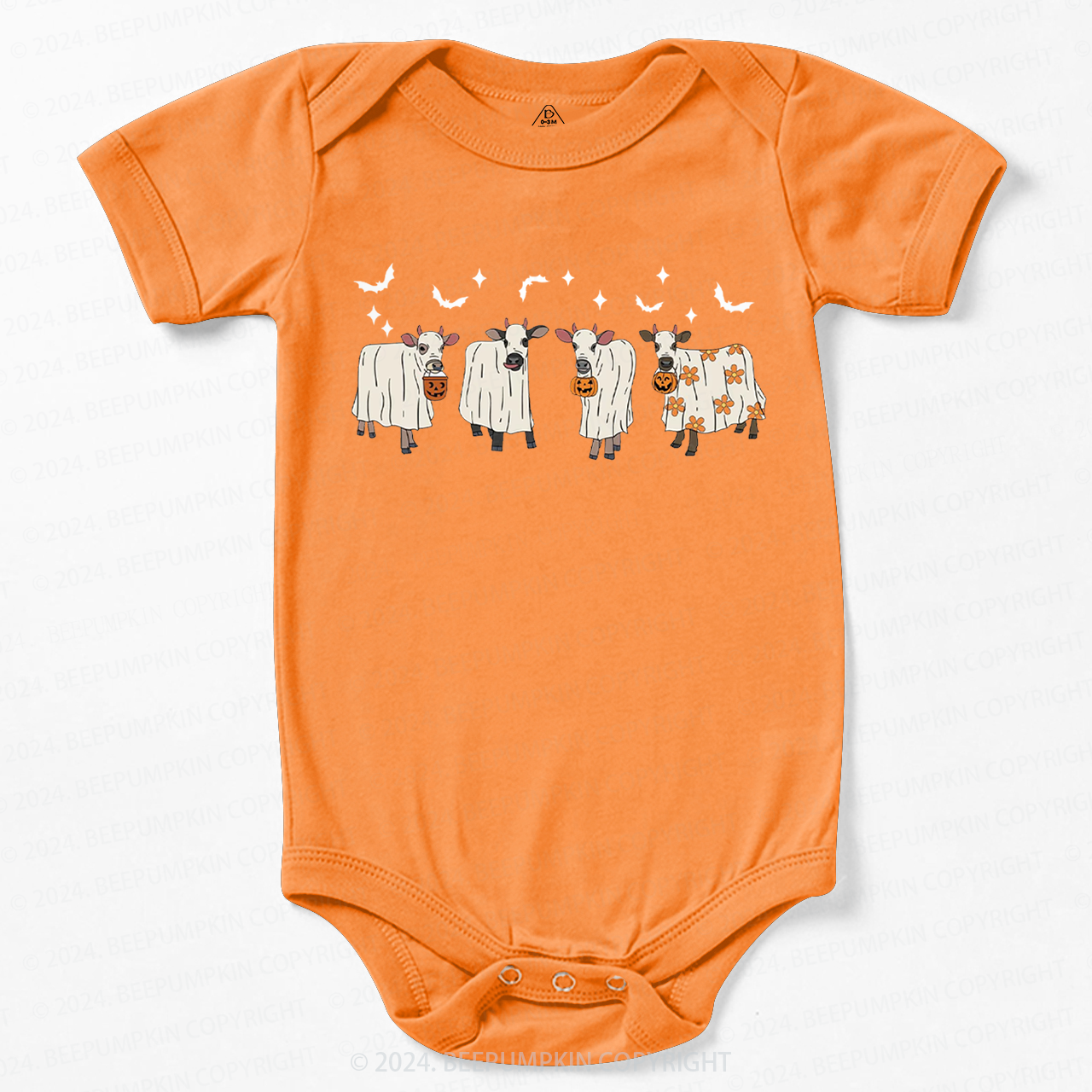Halloween Ghost Cows Baby Bodysuits 