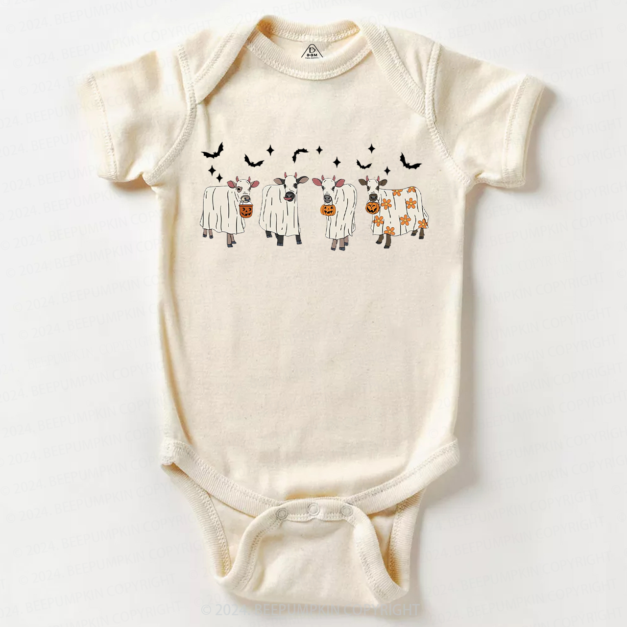 Halloween Ghost Cows Baby Bodysuits 