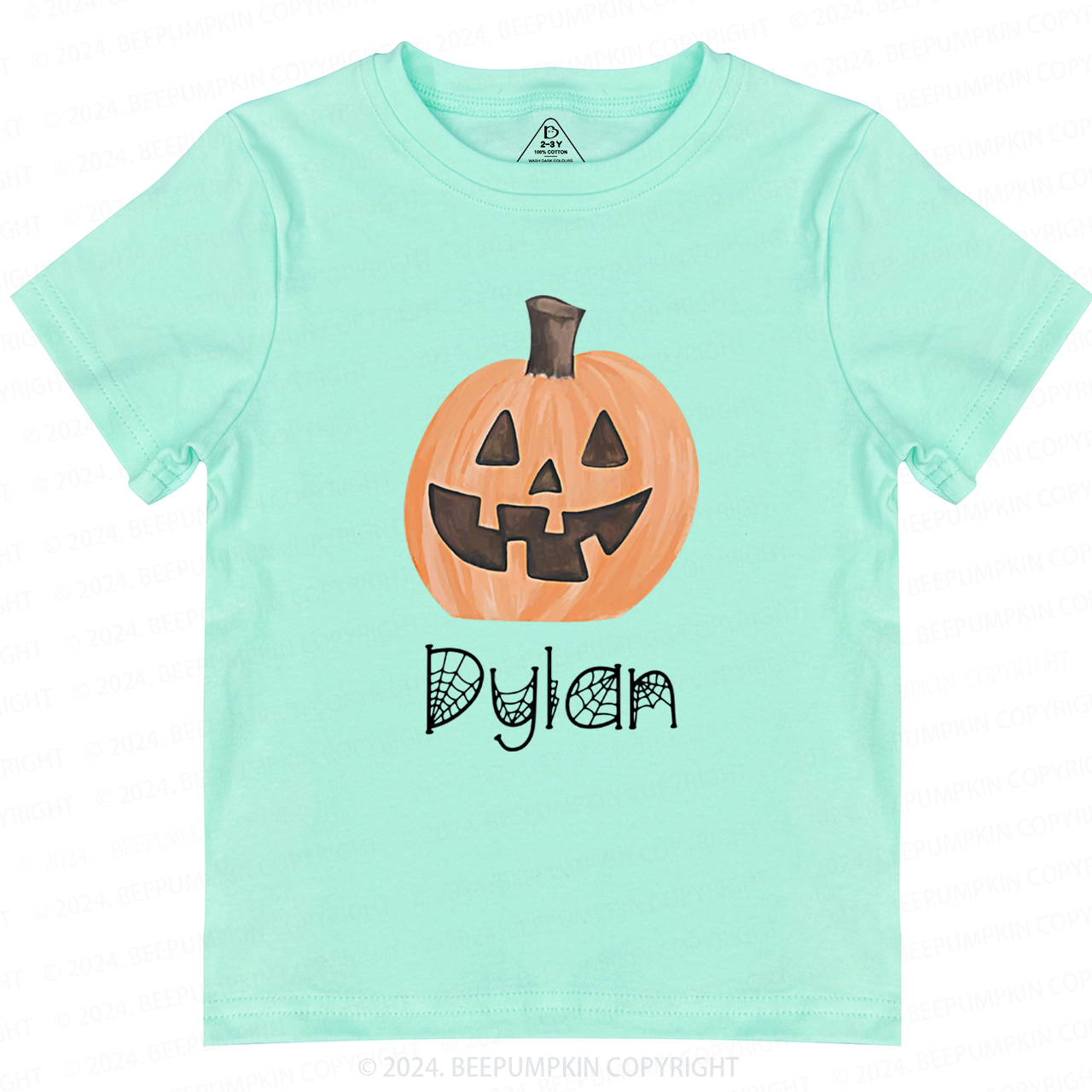 Personalized Halloween Pumpkin Toddler T-shirt