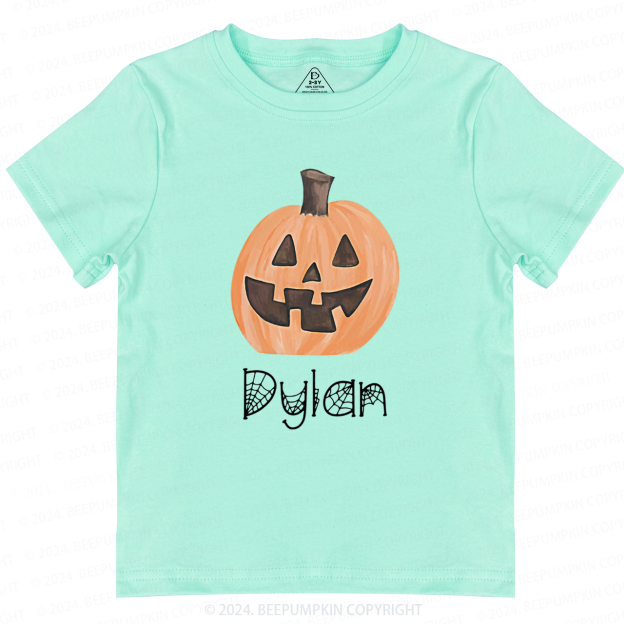 Personalized Halloween Pumpkin Toddler T-shirt