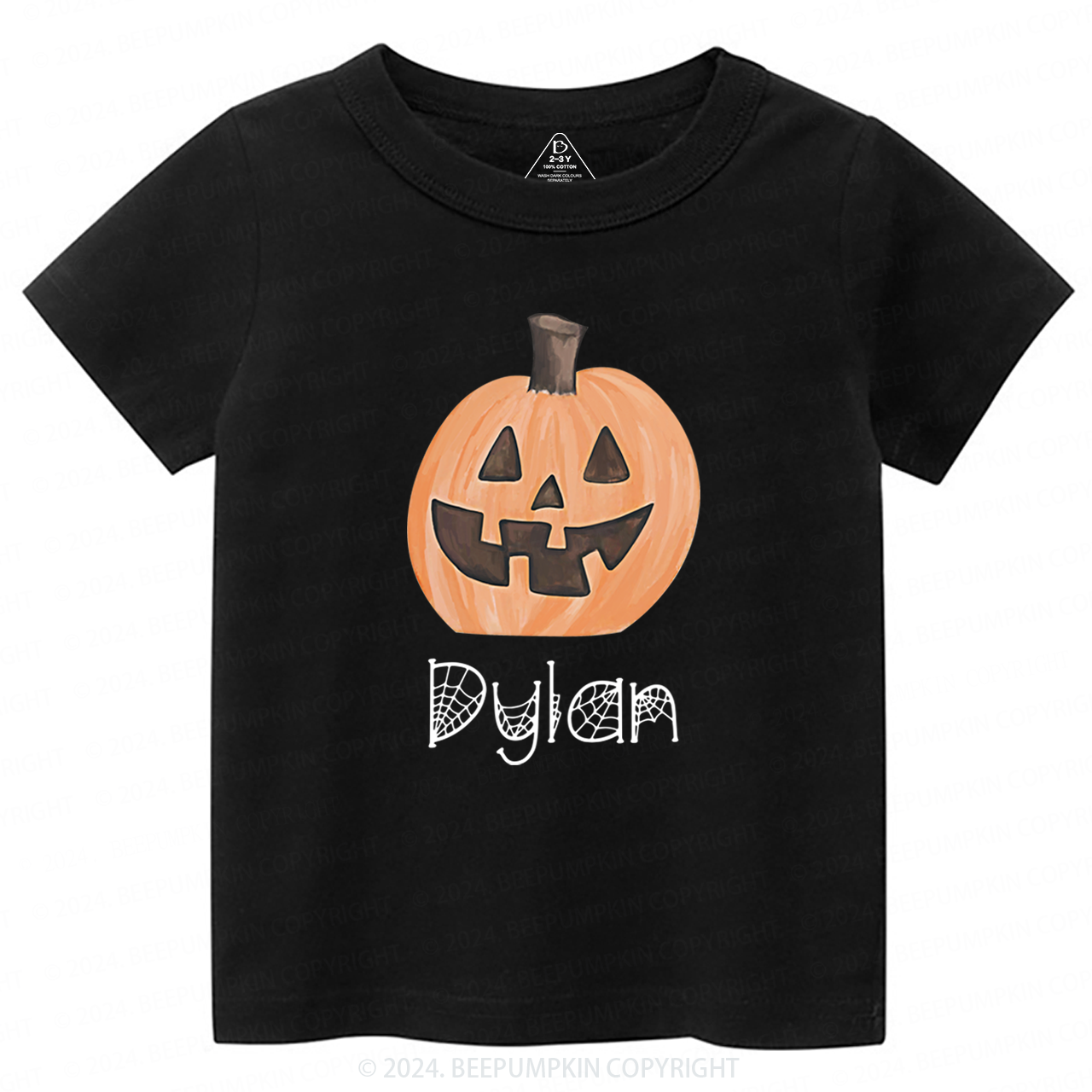 Personalized Halloween Pumpkin Toddler T-shirt