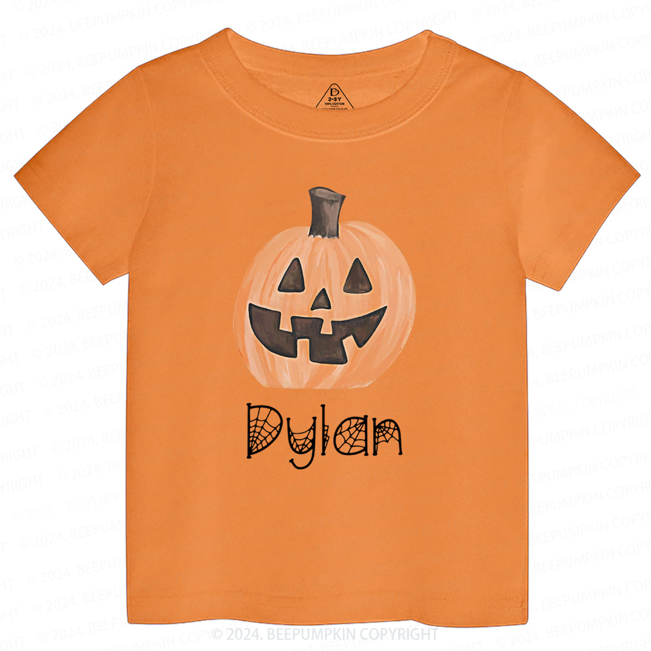 Personalized Halloween Pumpkin Toddler T-shirt