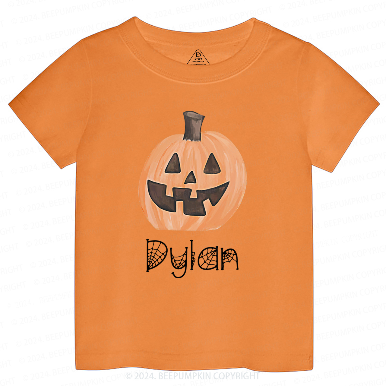 Personalized Halloween Pumpkin Toddler T-shirt