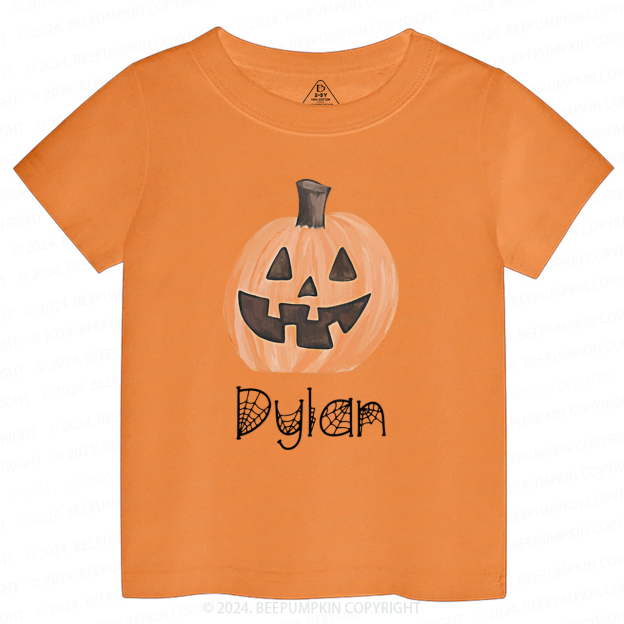 Personalized Halloween Pumpkin Toddler T-shirt