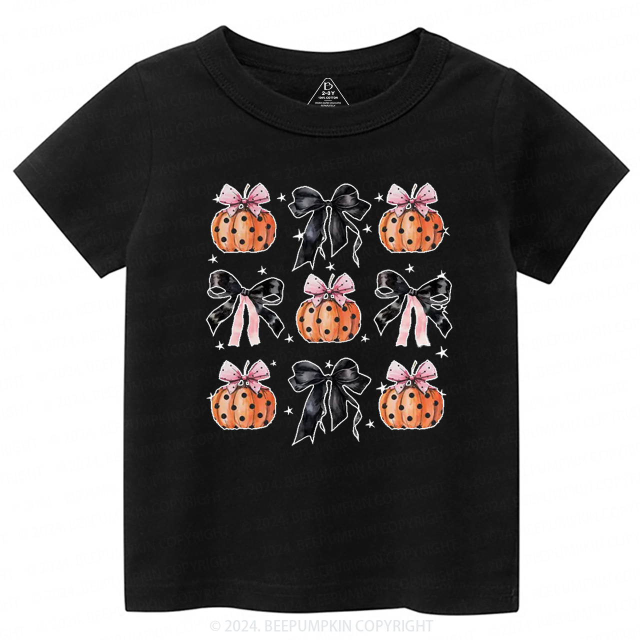 Black Ribbon And Halloween Pumpkins Toddler&Kids Tees 