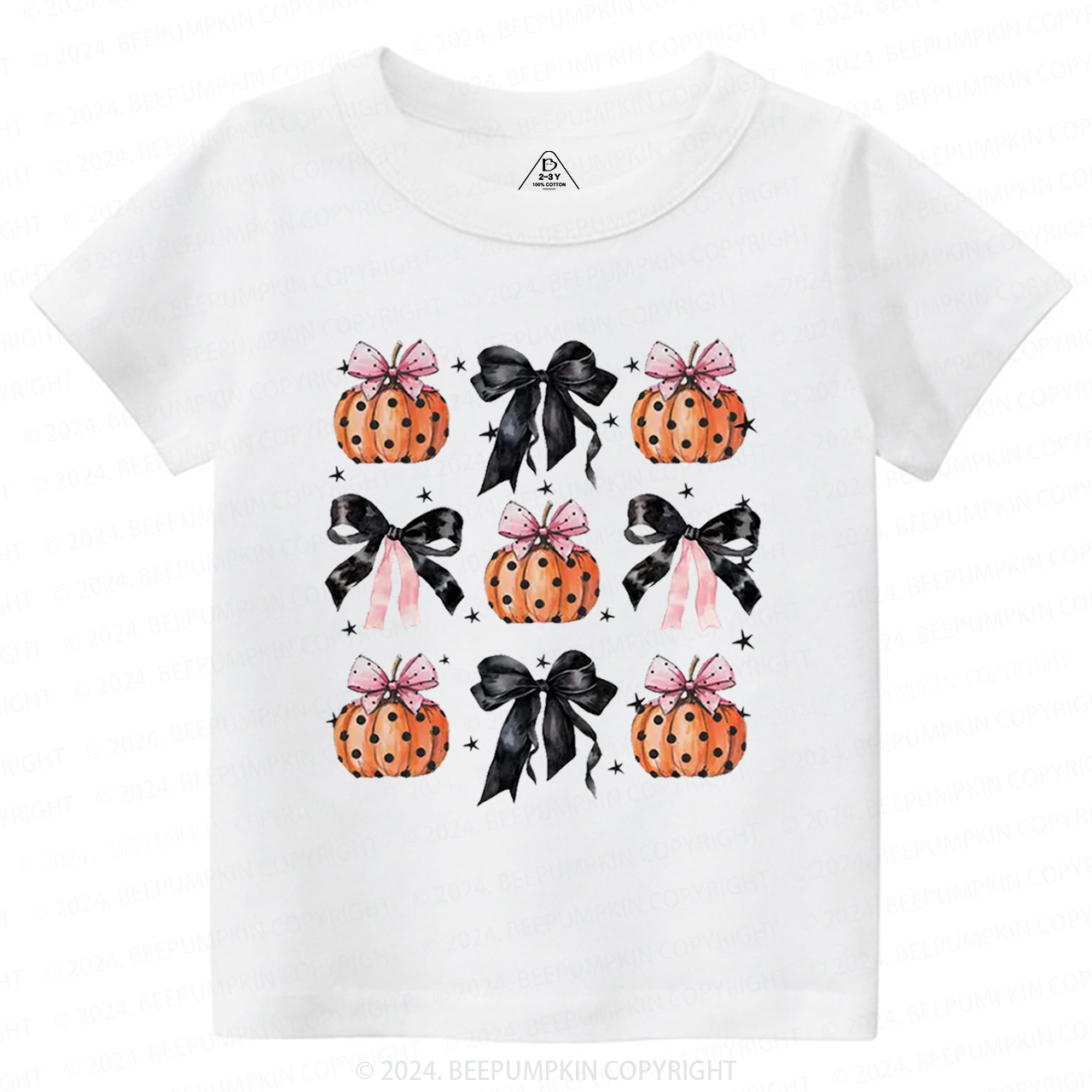 Black Ribbon And Halloween Pumpkins Toddler&Kids Tees 