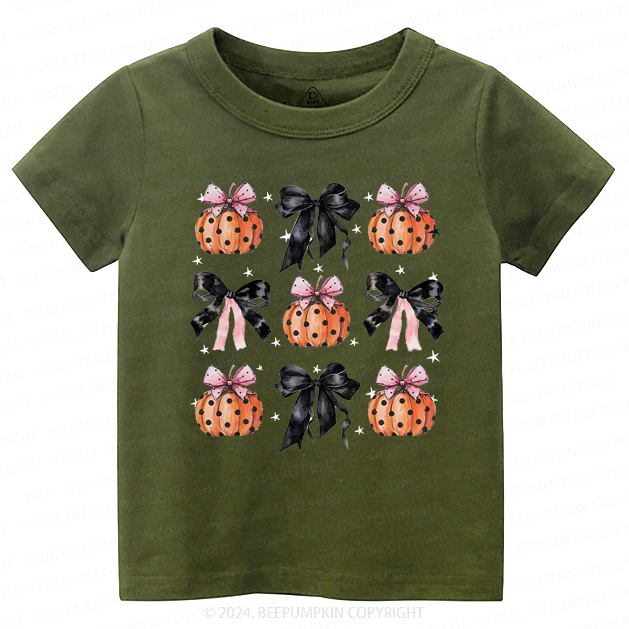 Black Ribbon And Halloween Pumpkins Toddler&Kids Tees 