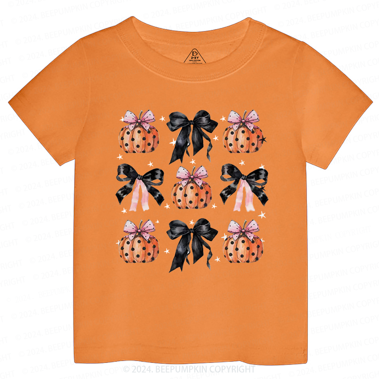 Black Ribbon And Halloween Pumpkins Toddler&Kids Tees 
