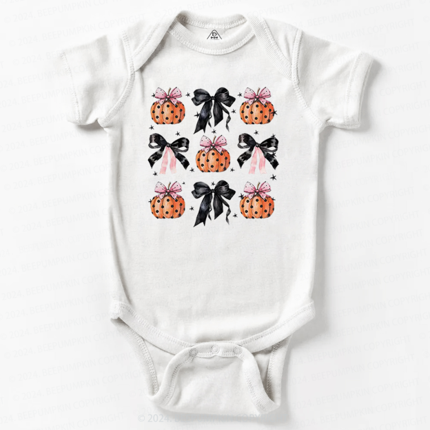 Black Ribbon And Halloween Pumpkins Baby Bodysuits 