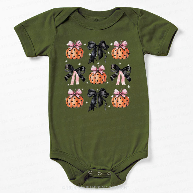 Black Ribbon And Halloween Pumpkins Baby Bodysuits 