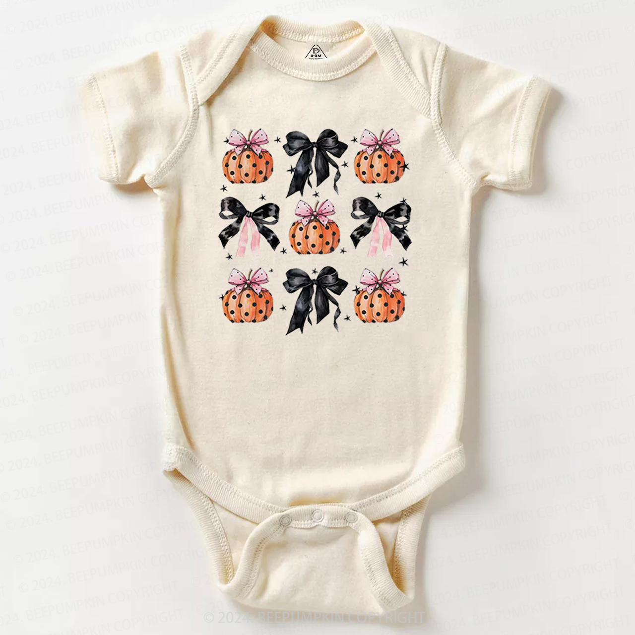 Black Ribbon And Halloween Pumpkins Baby Bodysuits 