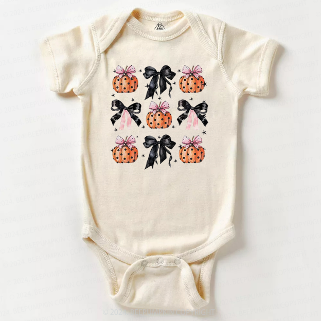 Black Ribbon And Halloween Pumpkins Baby Bodysuits 