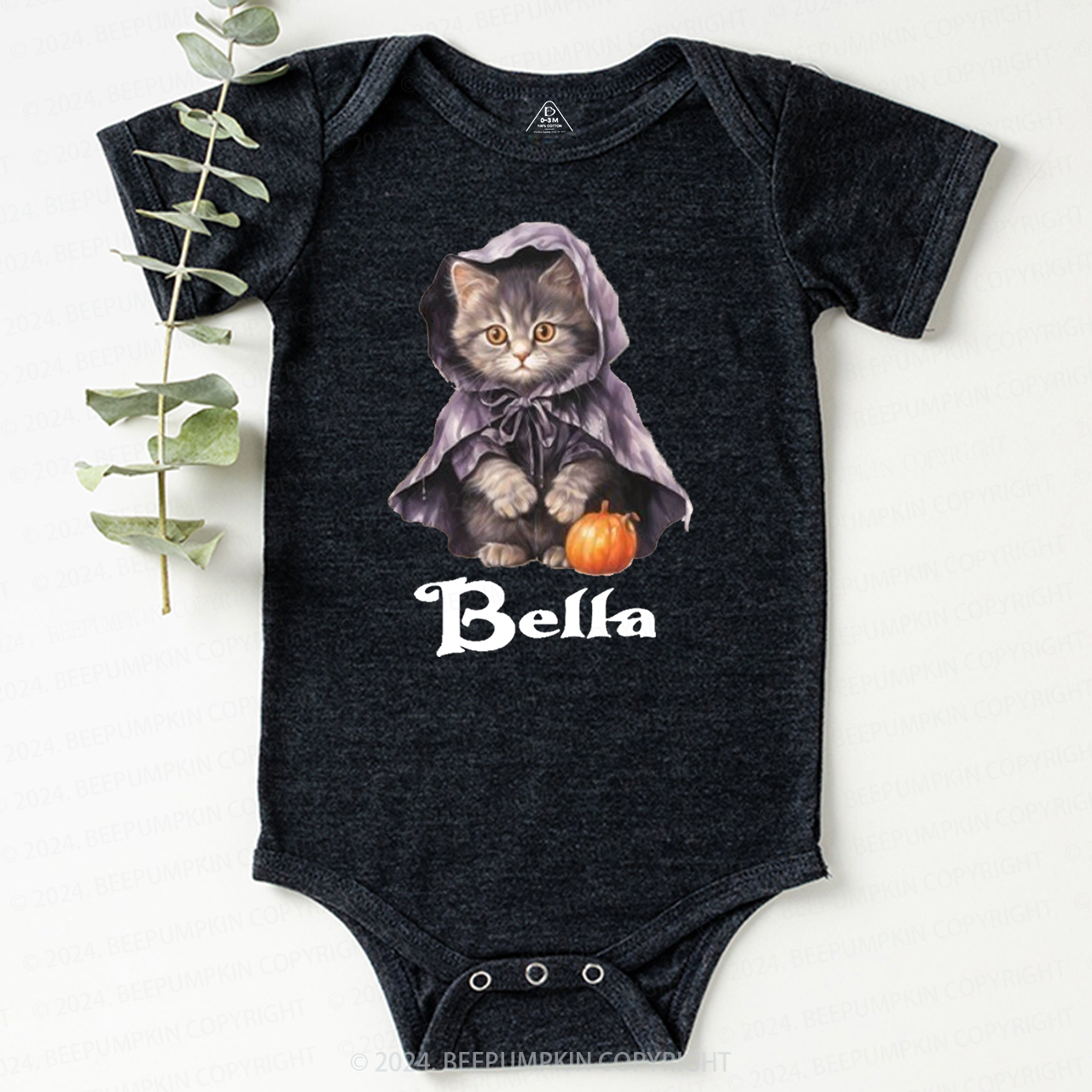 Personalized Halloween Cats Friends Baby Bodysuits 