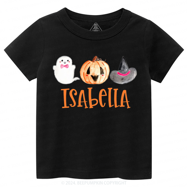 Personalized Halloween Ghost Pumpkin Toddler&Kids Tees 