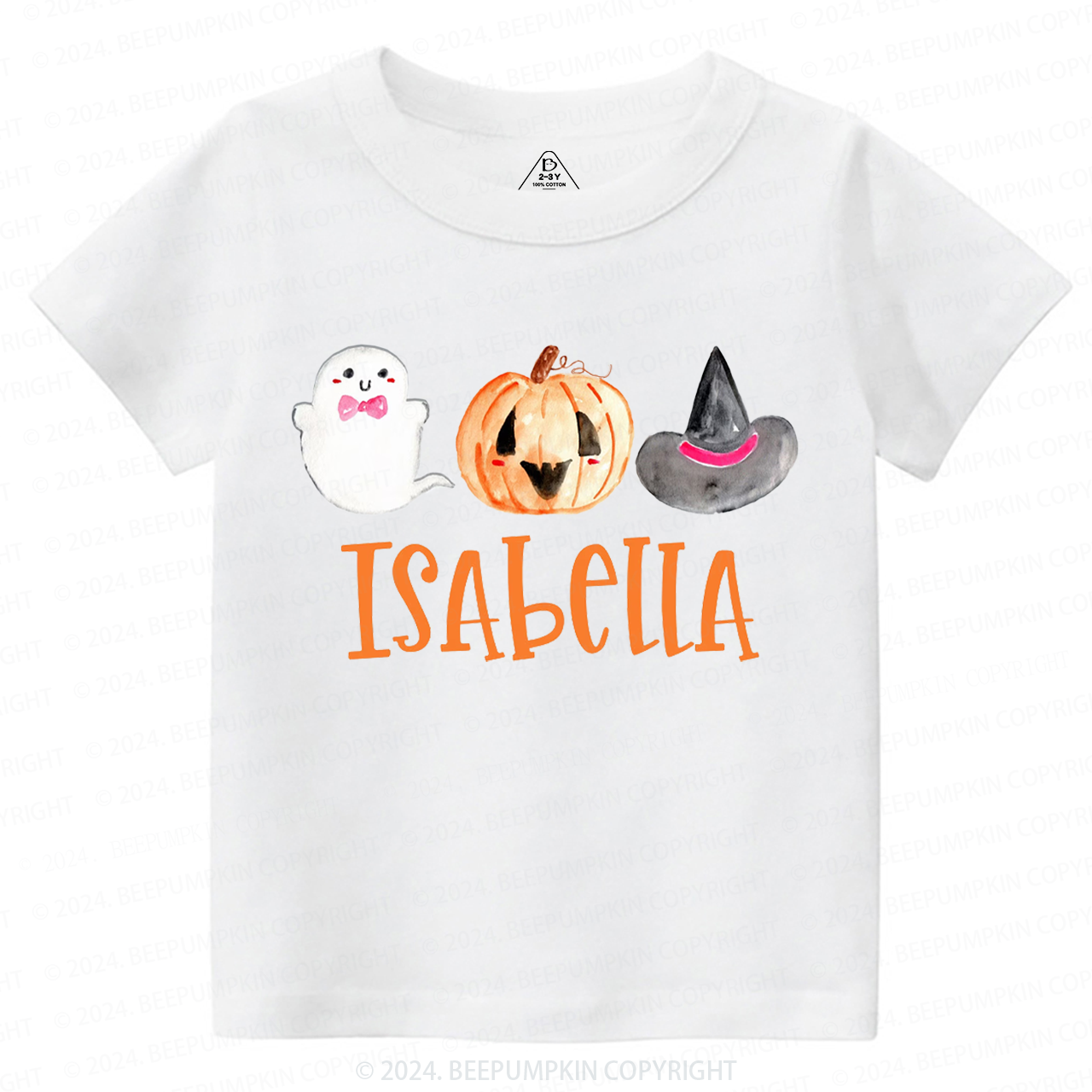 Personalized Halloween Ghost Pumpkin Toddler&Kids Tees 