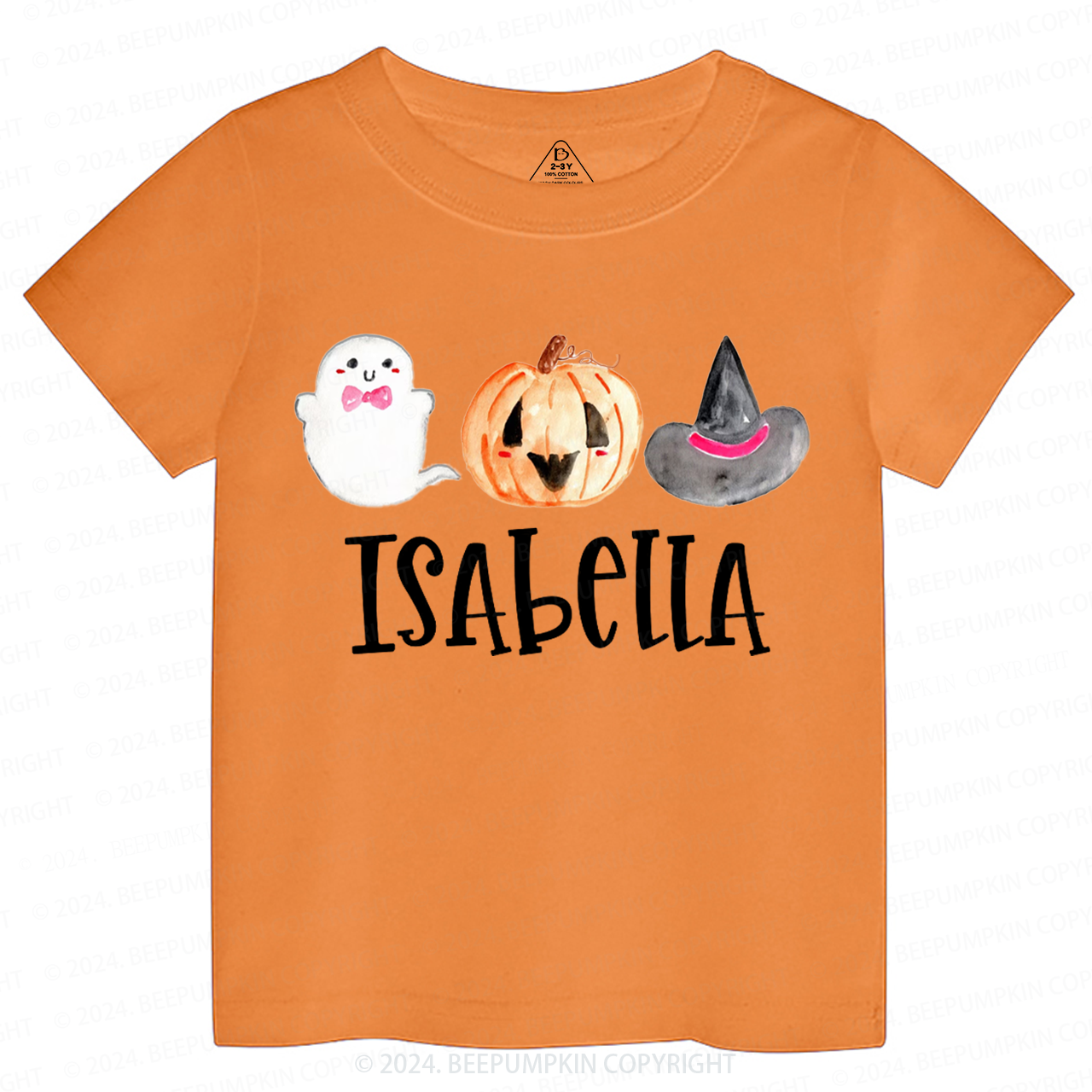 Personalized Halloween Ghost Pumpkin Toddler&Kids Tees 