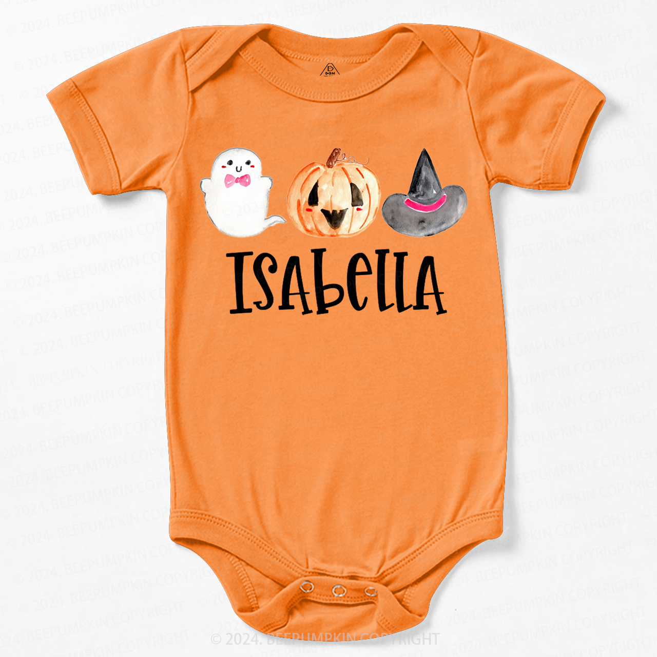 Personalized Halloween Ghost Pumpkin  Baby Bodysuits 