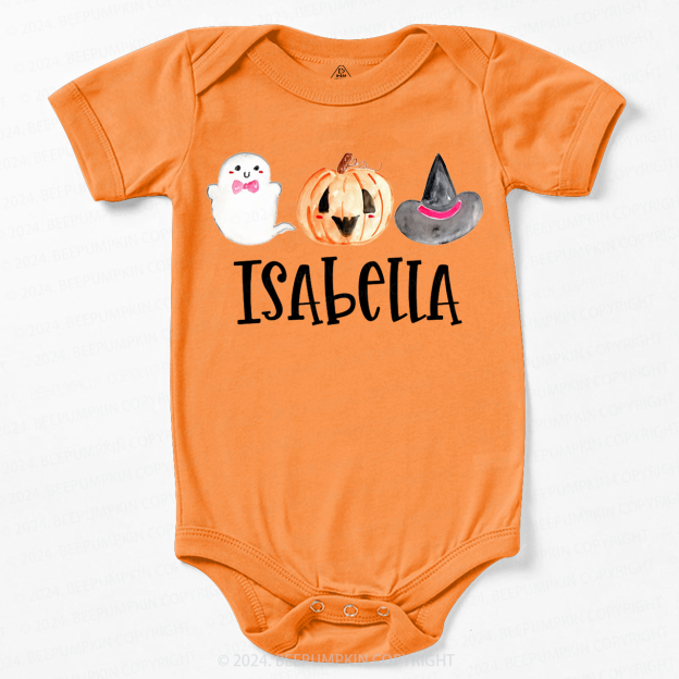 Personalized Halloween Ghost Pumpkin  Baby Bodysuits 