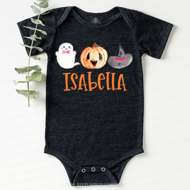 Personalized Halloween Ghost Pumpkin  Baby Bodysuits 