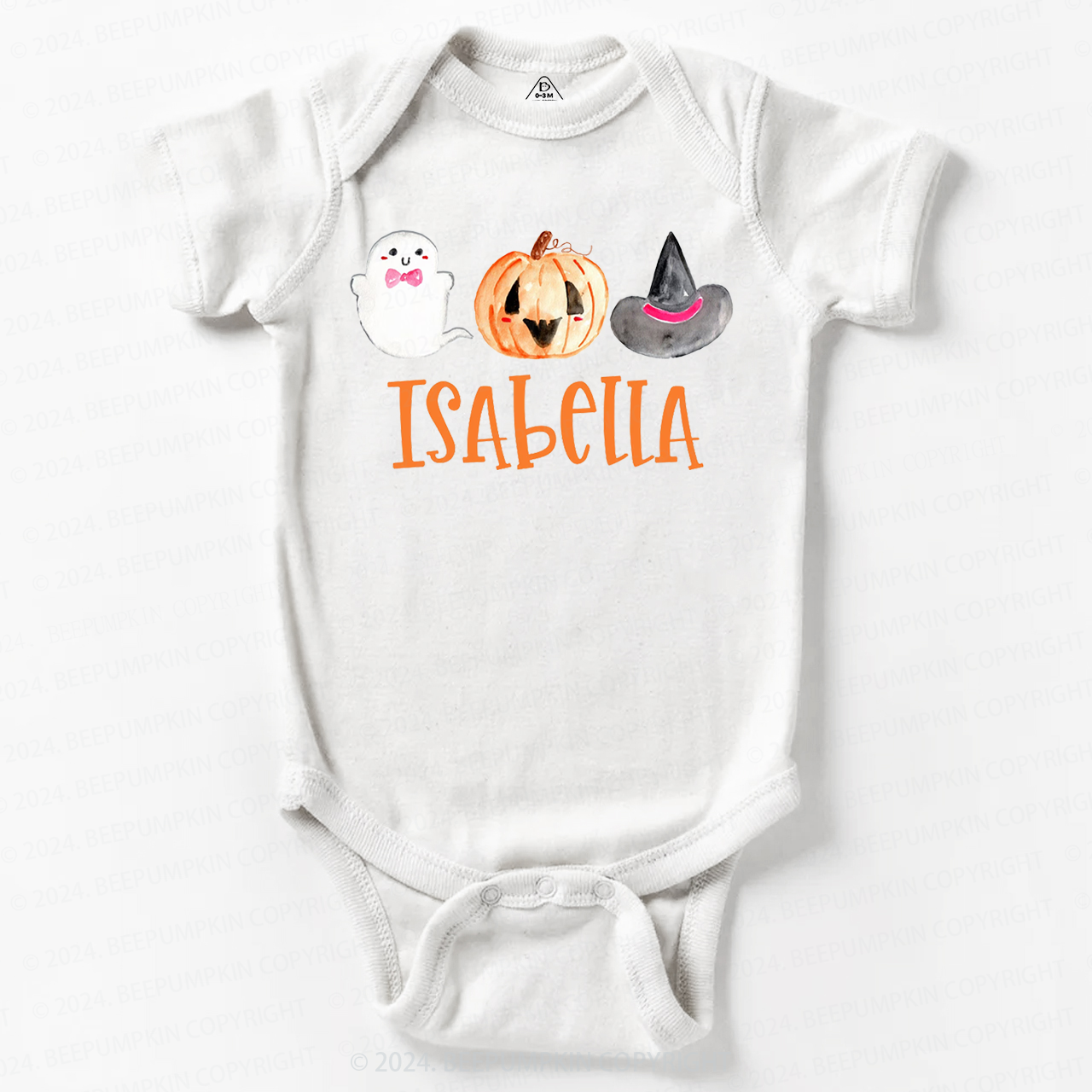 Personalized Halloween Ghost Pumpkin  Baby Bodysuits 