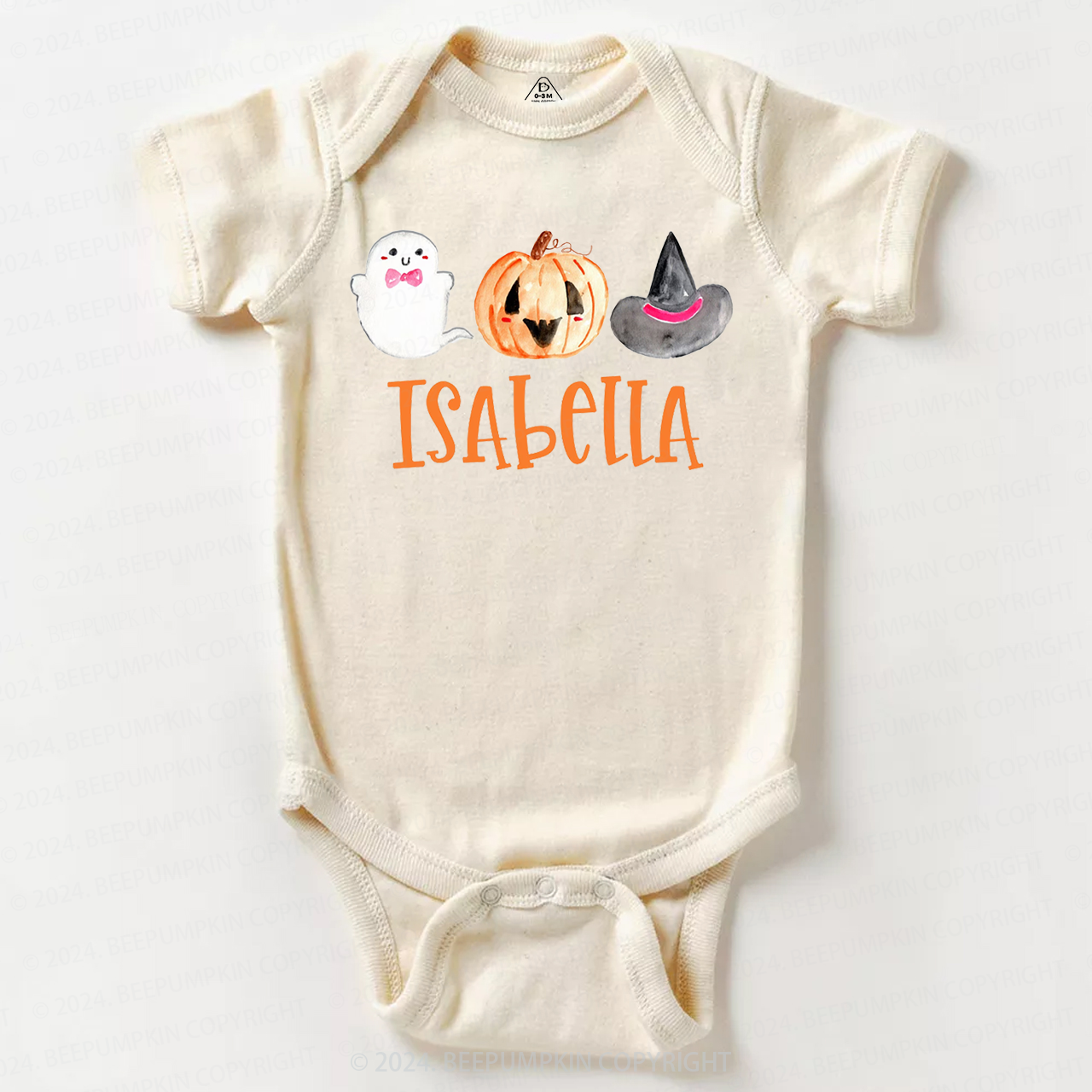 Personalized Halloween Ghost Pumpkin  Baby Bodysuits 