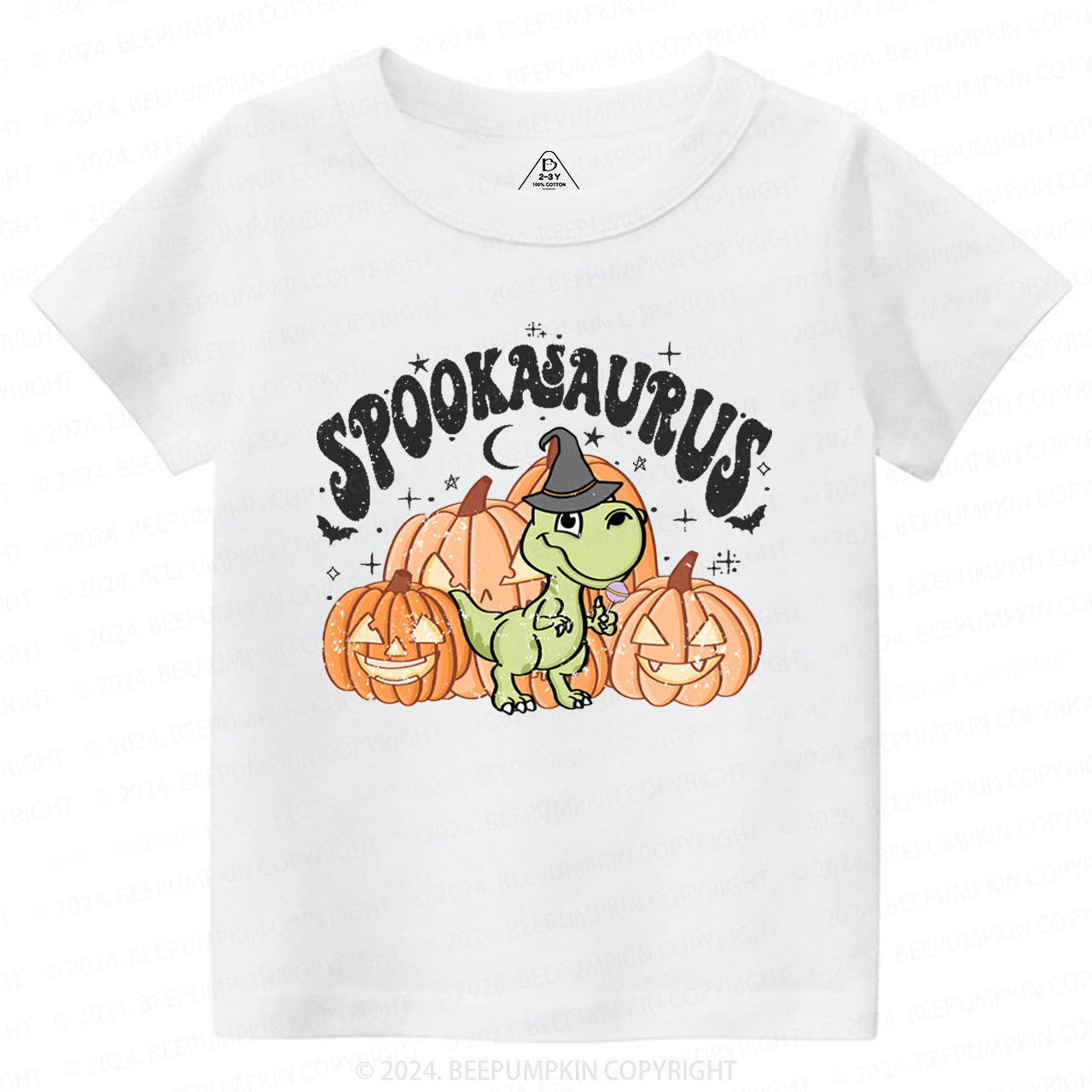  Spookasaurus Dinosaur Halloween Toddler&Kids Tees 