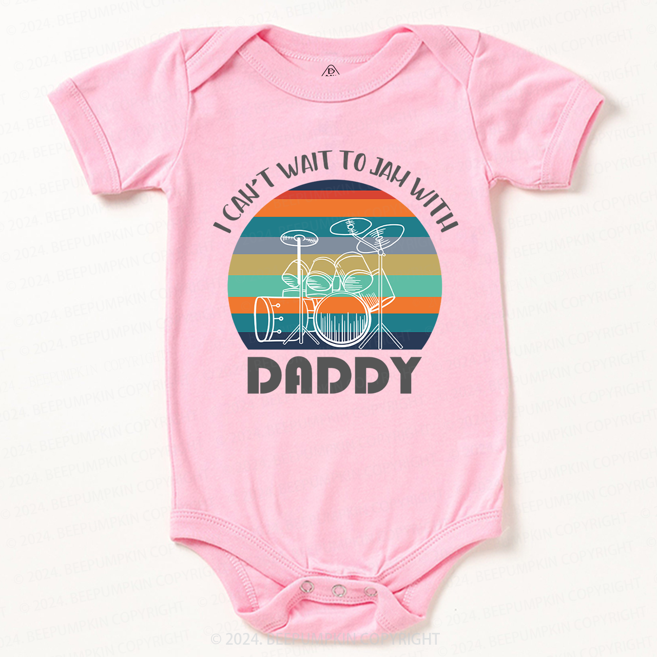 Colorful Can't Wait To Jam With Daddy Baby Bodysuit 8