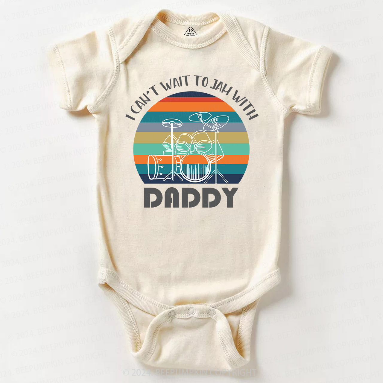 Colorful Can't Wait To Jam With Daddy Baby Bodysuit 8