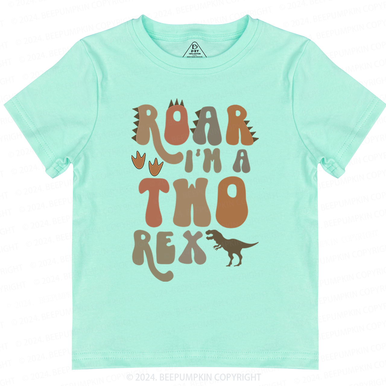 Roar Dino 2nd Birthday Toddler&Kids Tees 
