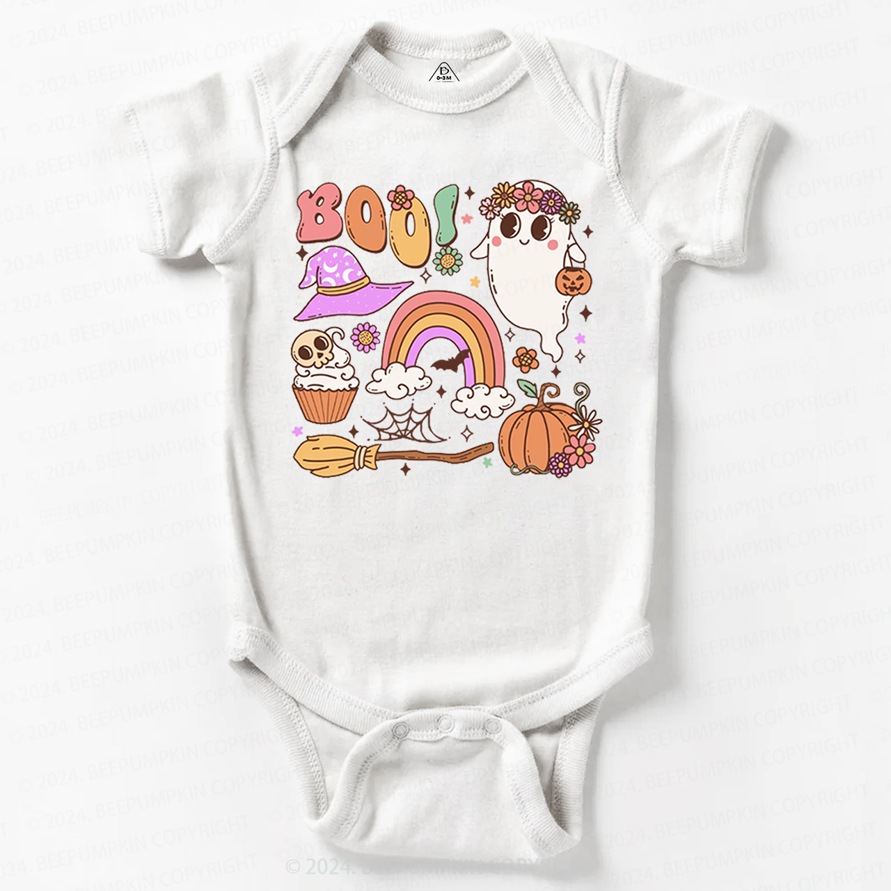Retro Halloween Ghost Boo Baby Bodysuits 