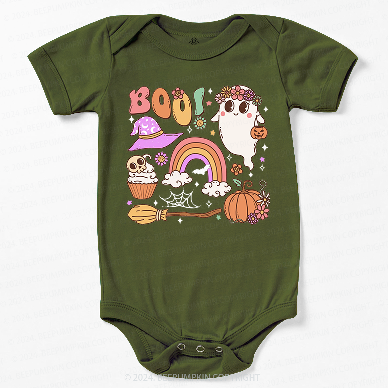 Retro Halloween Ghost Boo Baby Bodysuits 