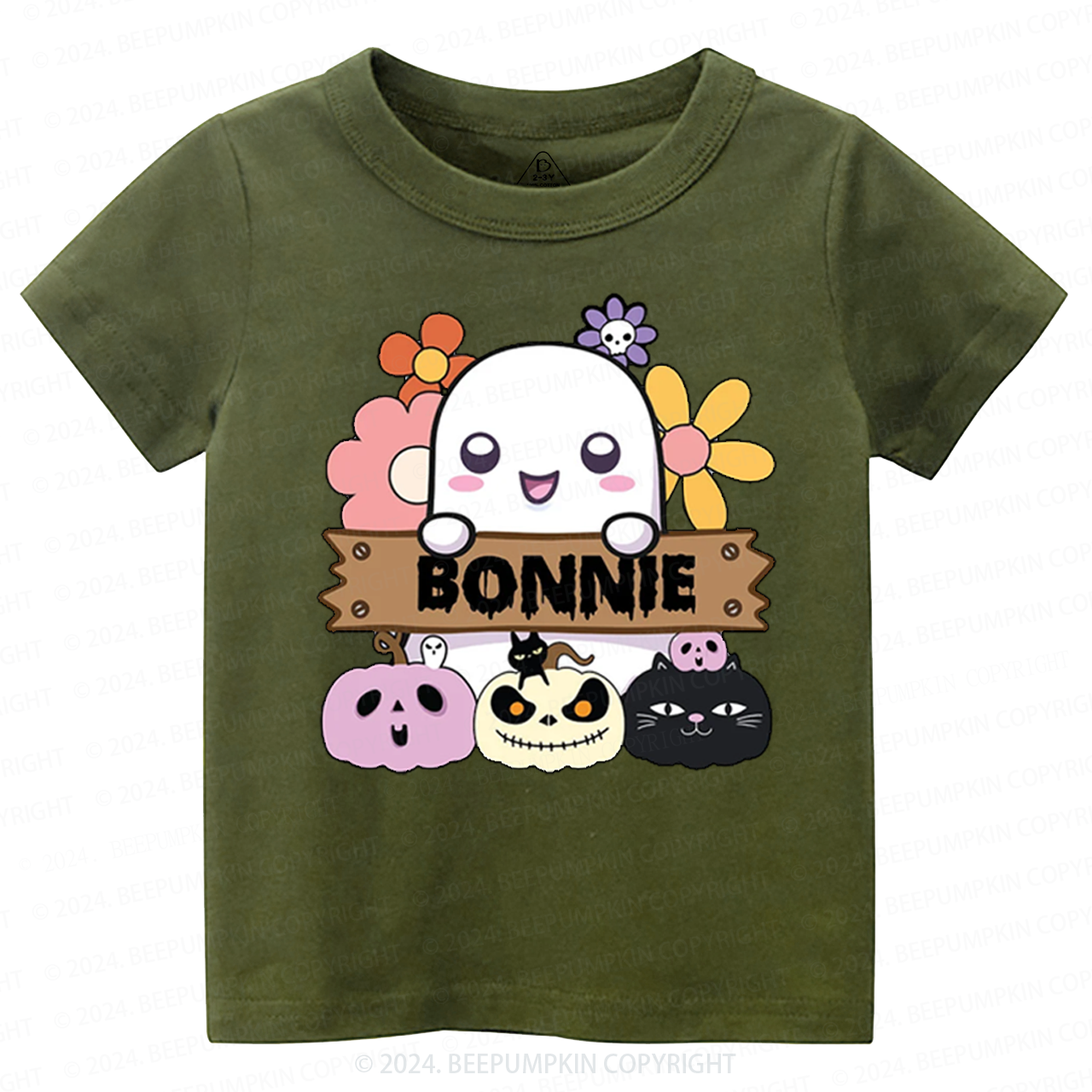 Personalized Halloween Pumpkin Toddler&Kids Tees 