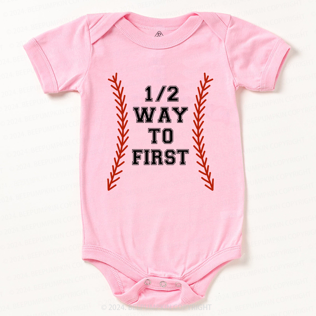 Baseball Half Way To First Baby Bodysuit