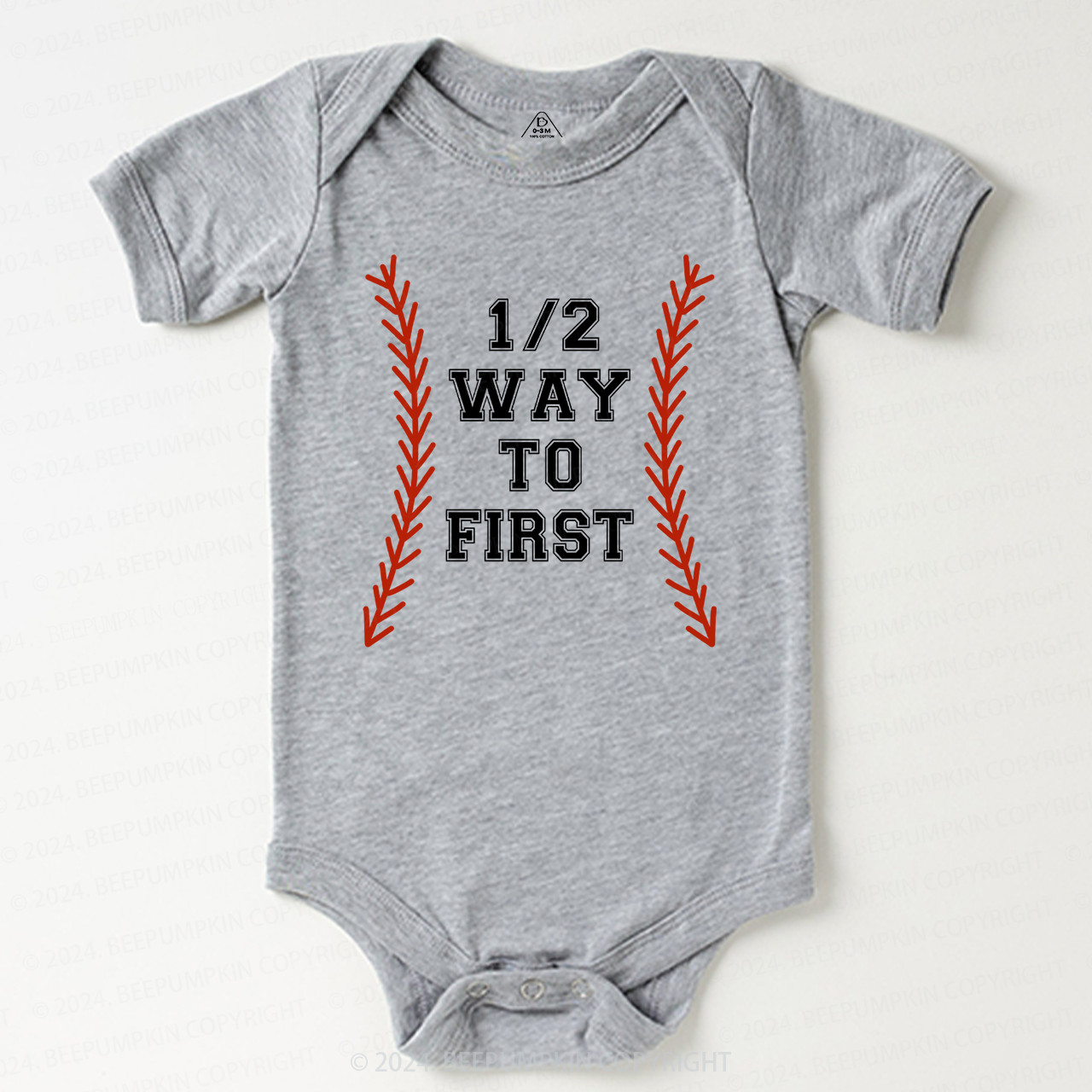 Baseball Half Way To First Baby Bodysuit