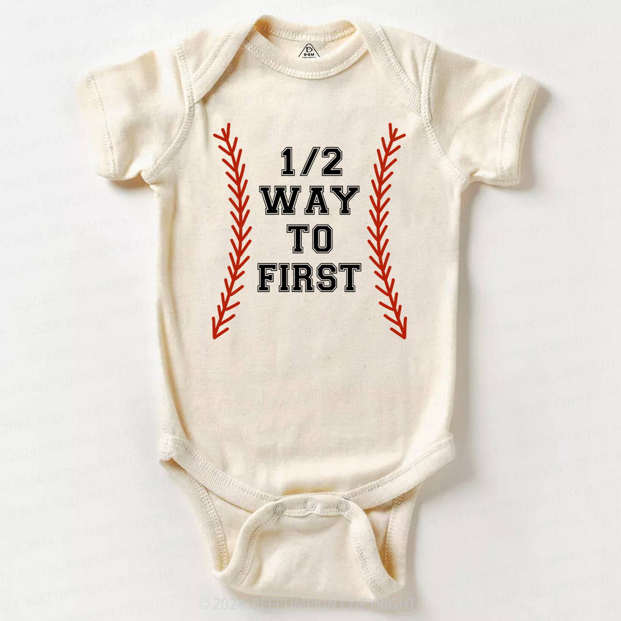 Baseball Half Way To First Baby Bodysuit