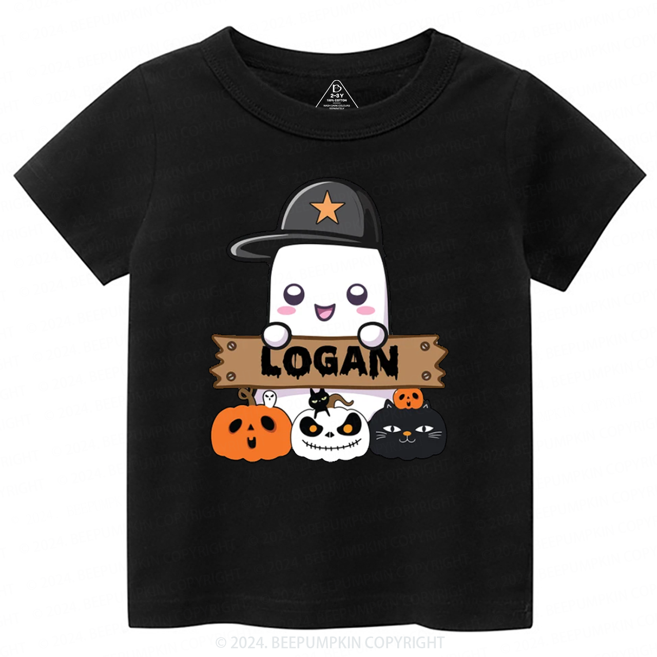 Personalized Cute Ghost Toddler&Kids Tees 