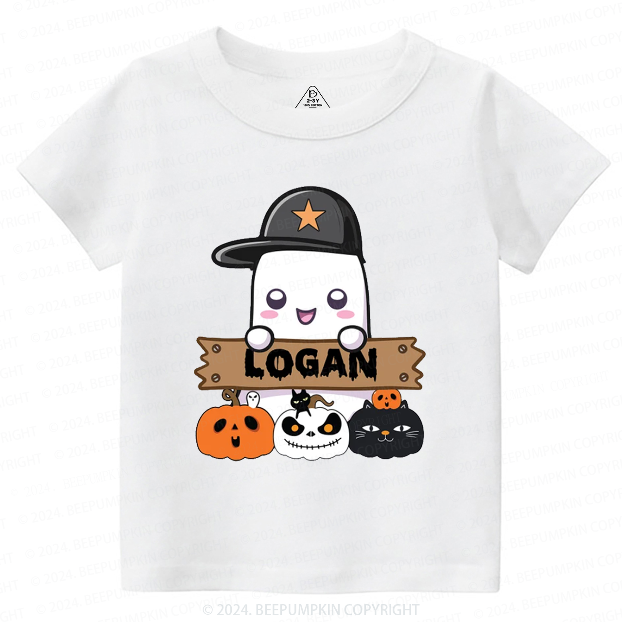 Personalized Halloween Ghost Pumpkin Toddler&Kids Tees