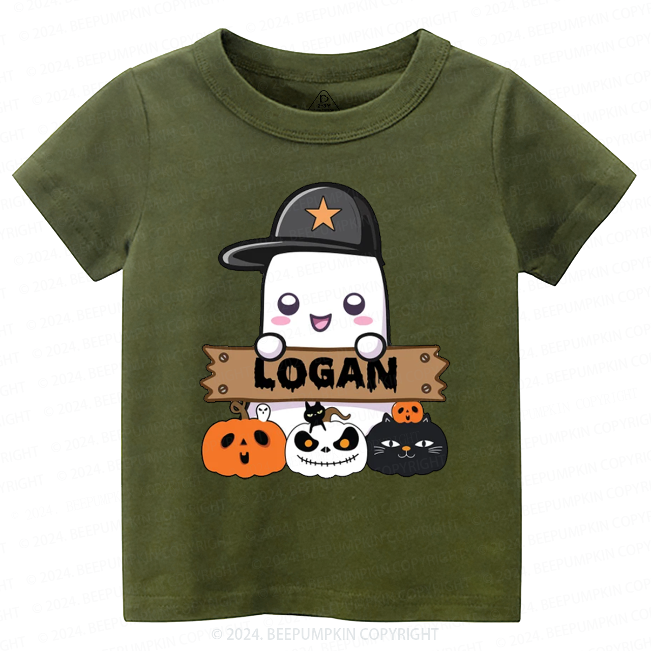 Personalized Cute Ghost Toddler&Kids Tees 