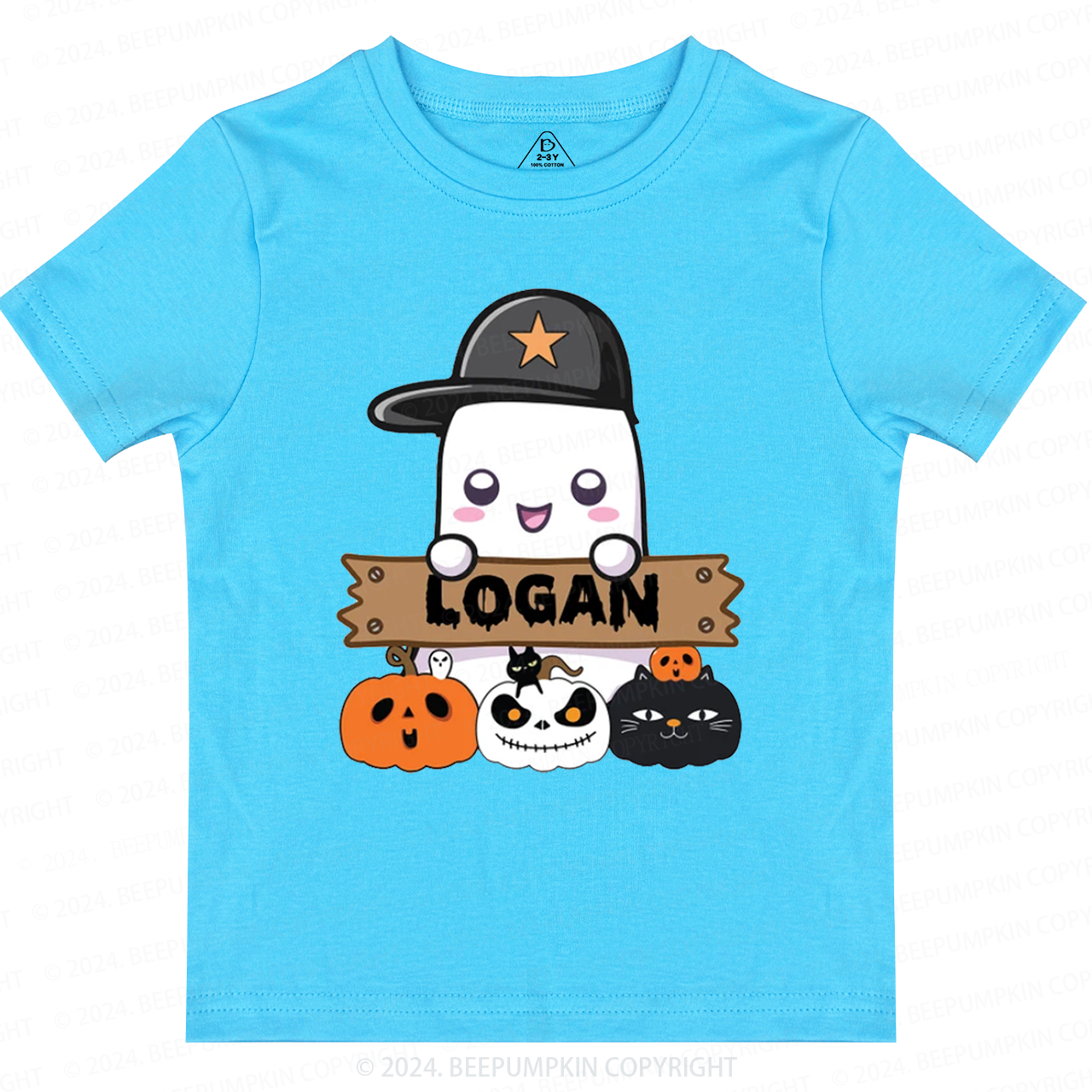 Personalized Cute Ghost Toddler&Kids Tees 
