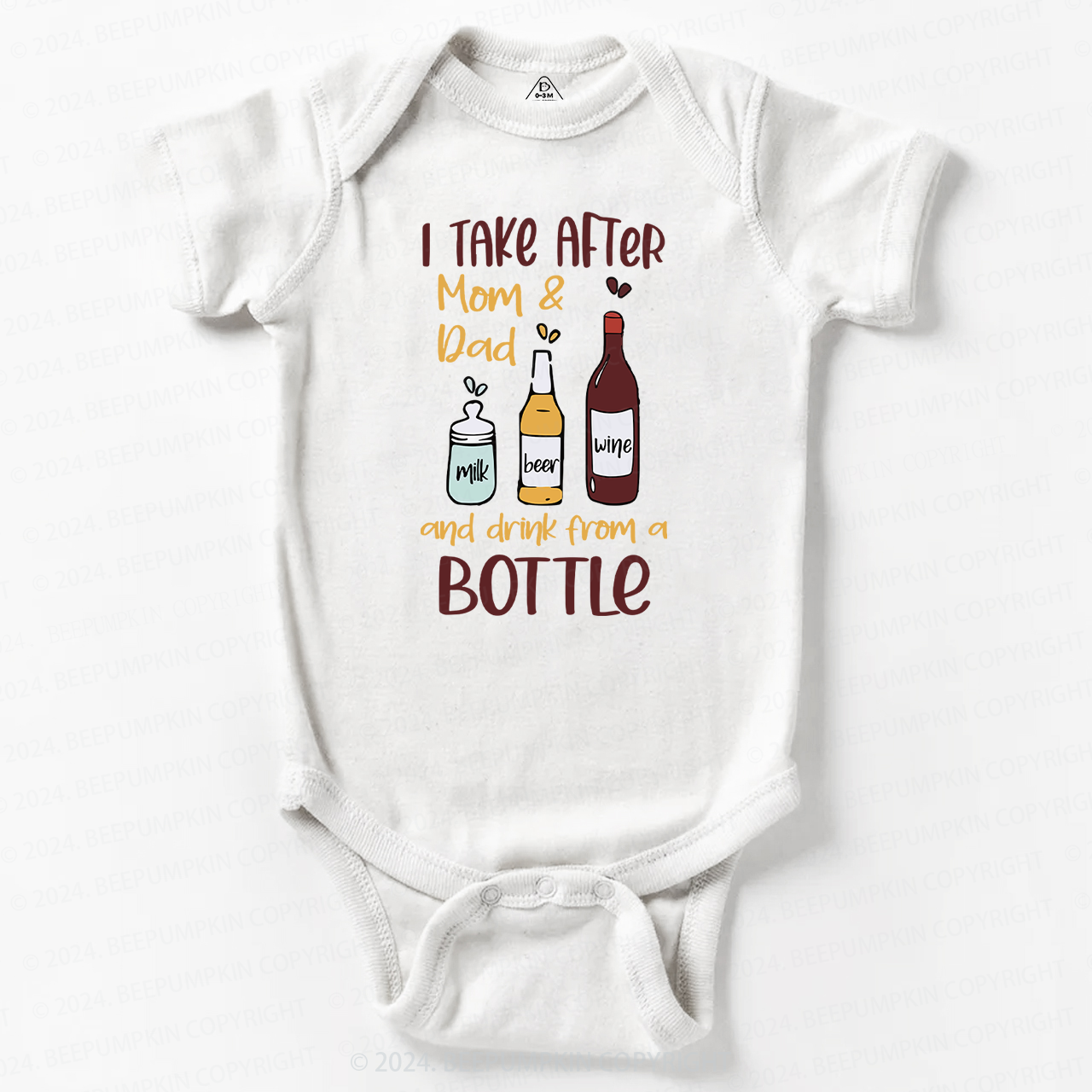 Mom And Dad Drinking Funny Baby Bodysuit 7