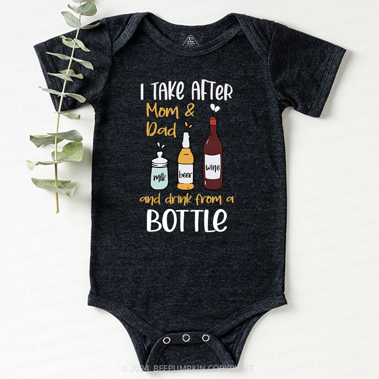 Mom And Dad Drinking Funny Baby Bodysuit 7