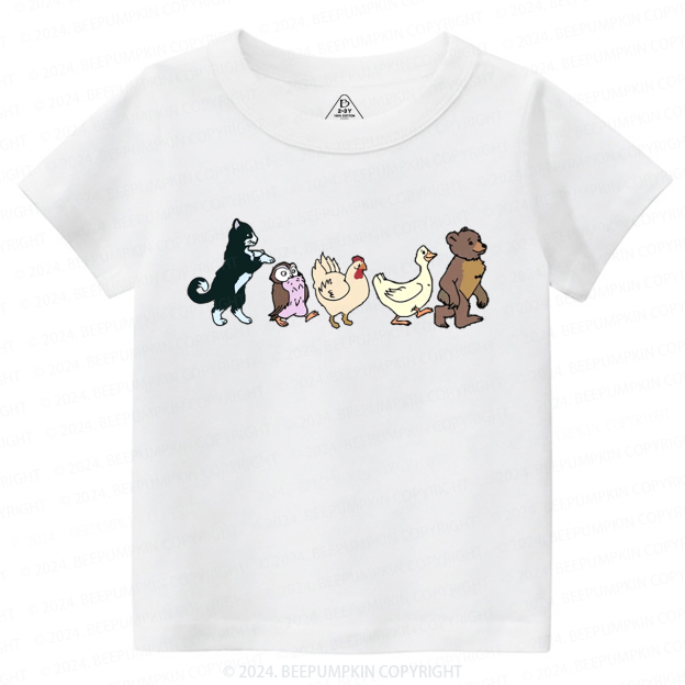 Cute Animal Friends Toddler&Kids Tees 