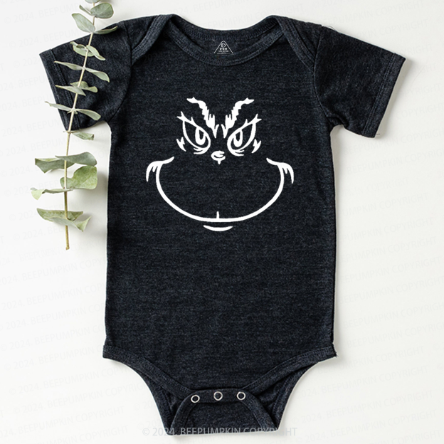 Funny Christmas Face Bodysuit For Baby 