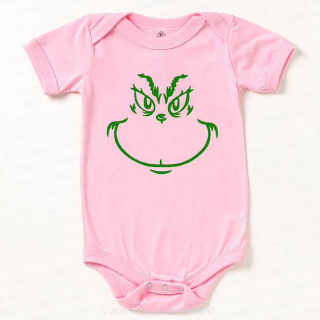 Funny Christmas Face Bodysuit For Baby 
