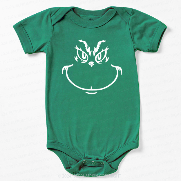 Funny Christmas Face Bodysuit For Baby 