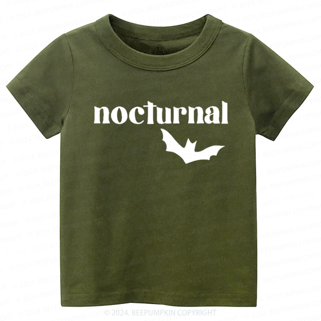 Nocturnal Halloween Bat Toddler&Kids Tees 