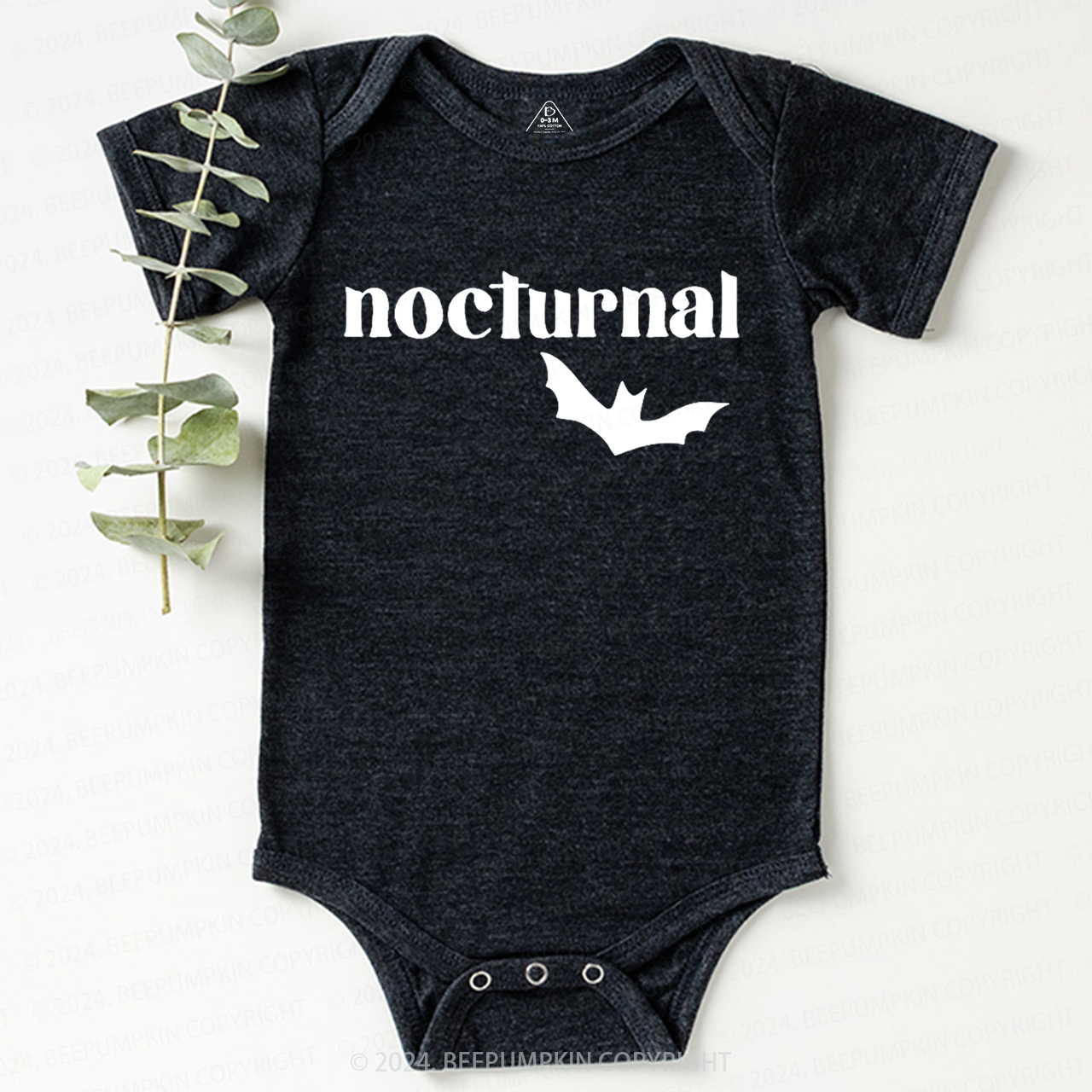 Nocturnal Halloween Bat Baby Bodysuits 