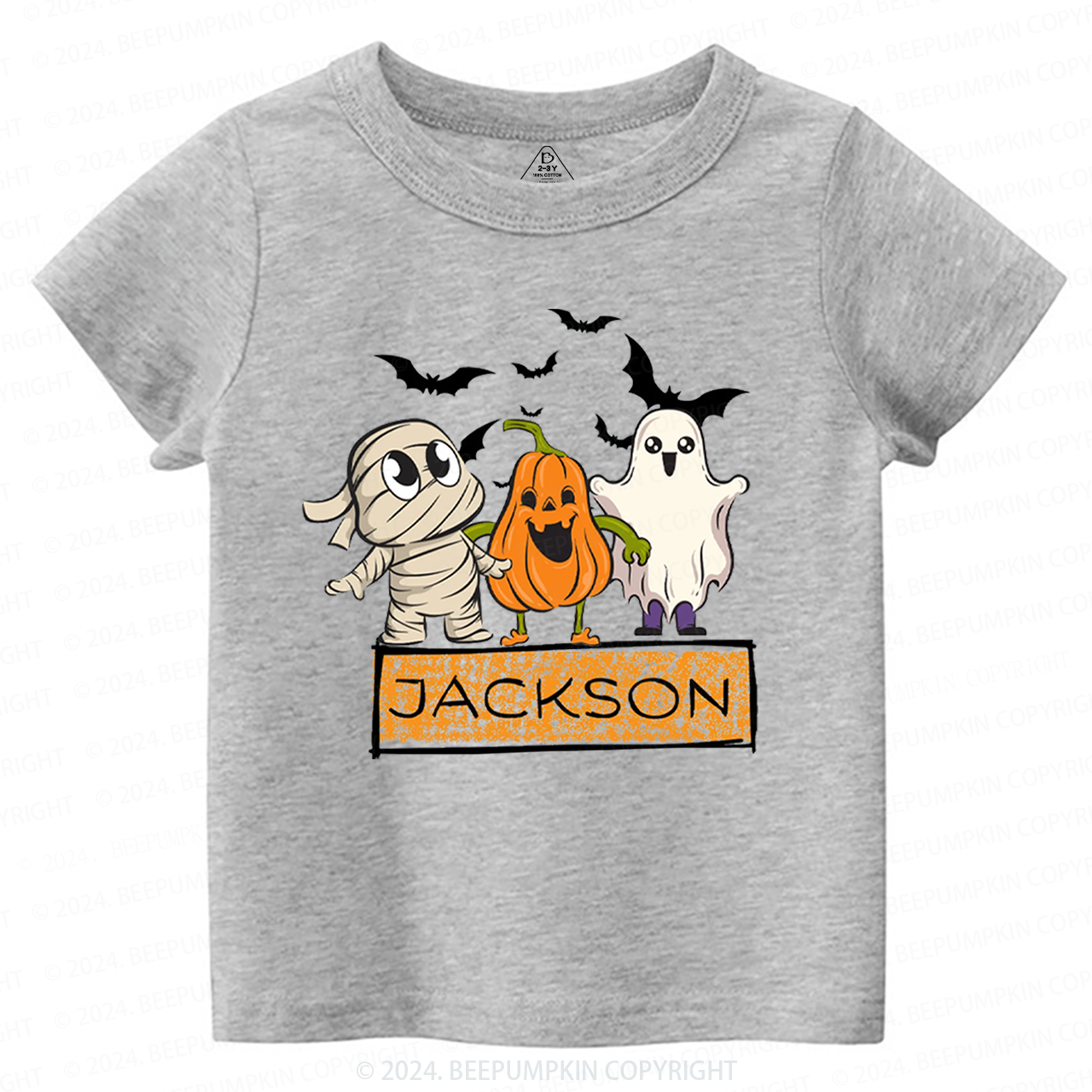 Personalized Name Halloween Bandage Ghost Toddler&Kids Tees 