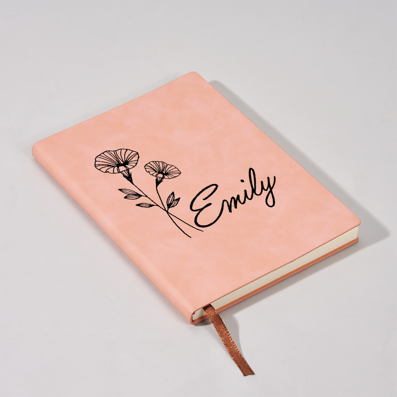 Personalized Birth Flower And Name Notebook
